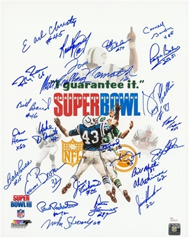 1969 New York Jets Team Signed 16x20 Super Bowl III Program Cover Litho with 25 Signatures (JSA)